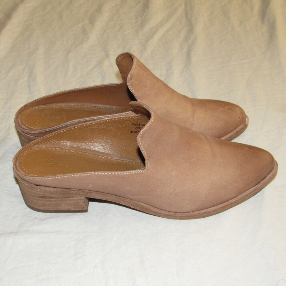 Frye Tan Leather Mules Clogs